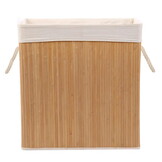 Wasmand bamboe - 3 compartimenten - 100 liter - opvouwbaar