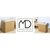 Wasmand bamboe - 3 compartimenten - 100 liter - opvouwbaar