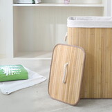 Wasmand bamboe - 3 compartimenten - 100 liter - opvouwbaar