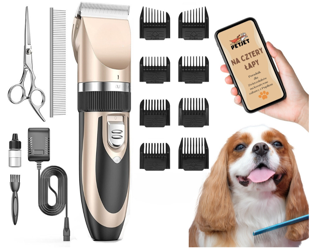 Hondentondeuse - goud/koper - 8 opzetstukken - ultra stil