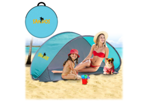 Pop up strandtent - UV-bescherming 50 - waterbestendig - geschikt voor 4 personen