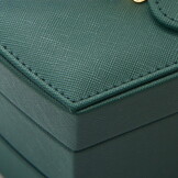 Sieradendoosje - flessengroen - 10.5 x 20.5 x 15.5 cm - ecologisch leer