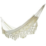 Hangmat boho - wit - 200x80 cm - max. 150 kg
