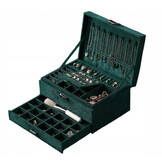 Sieradendoosje - flessengroen - 11.5x24x17 cm - ecologisch leer