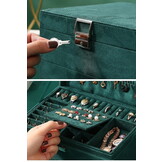 Sieradendoosje - flessengroen - 11.5x24x17 cm - ecologisch leer