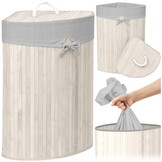 Wasmand bamboe - hoekmodel - 60 liter - afneembare inzet