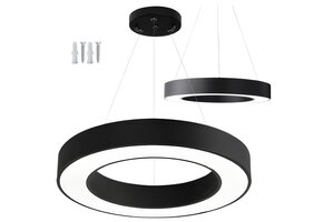Led plafondlamp - mat zwart - 60 cm - 72W - neutraal wit