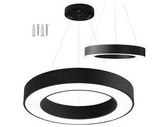Led plafondlamp - mat zwart - 60 cm - 72W - neutraal wit