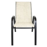 Tuinstoel - beige - 90 x 54 x 69 cm - stapelbaar