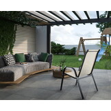 Tuinstoelen - set van 4 - beige - 90 x 54 x 69 cm - stapelbaar