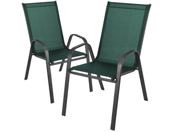 Tuinstoel groen - set van 2 - 90 x 54 x 69 cm - zelfmontage