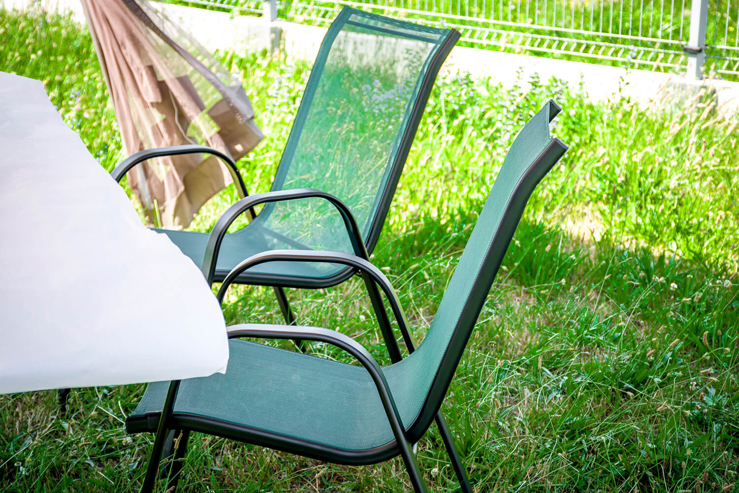 Tuinstoel groen - set van 2 - 90 x 54 x 69 cm - zelfmontage