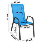 Metalen tuinstoel - turquoise - modern - zeer duurzaam