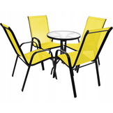 Gele tuinstoel - 90x54x69 cm - weerbestendig - stapelbaar