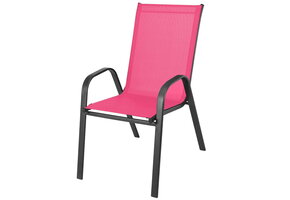 Tuinstoel roze - metaal - hoge rugleuning - duurzaam