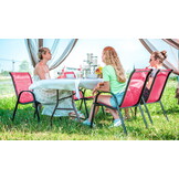 Tuinstoel roze - metaal - hoge rugleuning - duurzaam