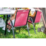 Tuinstoel roze - metaal - hoge rugleuning - duurzaam