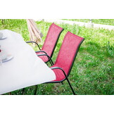 Tuinstoel roze - metaal - hoge rugleuning - duurzaam