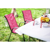 Tuinstoel roze - metaal - hoge rugleuning - duurzaam