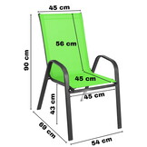 Tuinstoelen - limegroen - 90 x 54 x 69 cm - zelfmontage