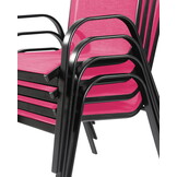 Roze tuinstoel - 4 stuks - metaal - weerbestendig