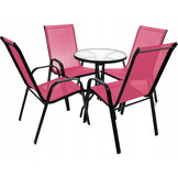 Roze tuinstoel - 4 stuks - metaal - weerbestendig