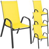 Kunststof tuinstoel - geel - 90x54x69 cm - stapelbaar