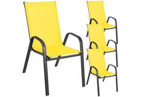 Kunststof tuinstoel - geel - 90x54x69 cm - stapelbaar