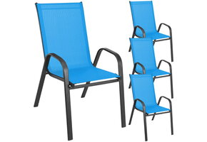 Metalen tuinstoel - turquoise - modern - hoge rugleuning