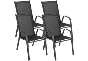 Metalen tuinstoelen - zwart - 90x54x69 cm - zelfmontage
