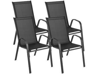Metalen tuinstoelen - zwart - 90x54x69 cm - zelfmontage