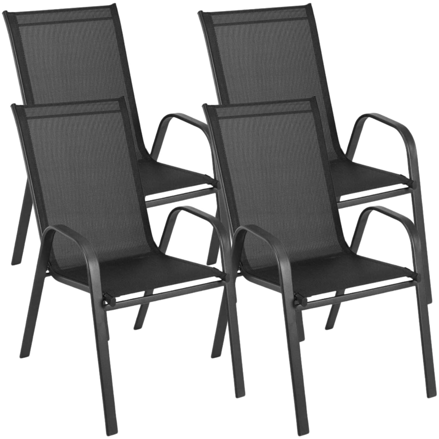 Metalen tuinstoelen - zwart - 90x54x69 cm - zelfmontage