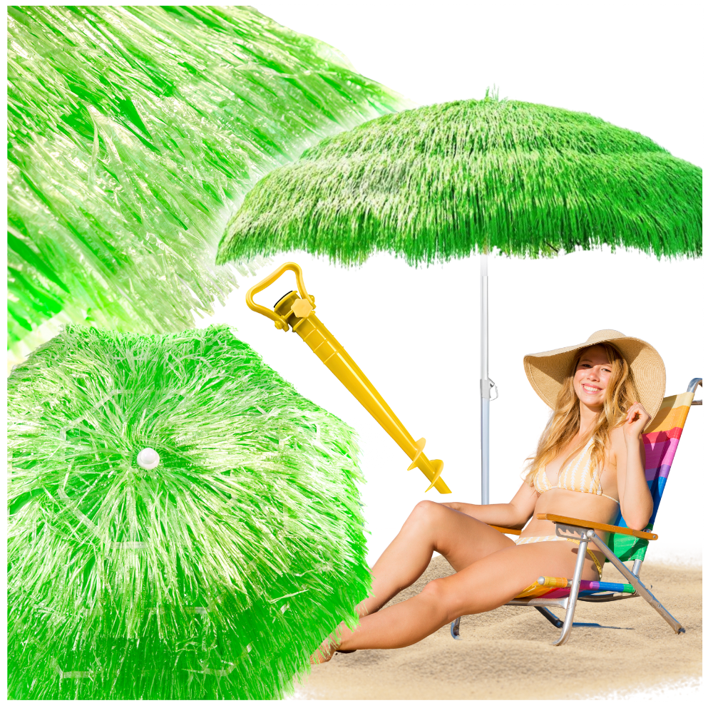 Strand parasol - UV-bescherming - opvouwbaar - inclusief anker