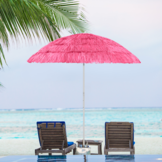 Strand parasol - roze - 180 cm hoog - Hawaiiaans patroon