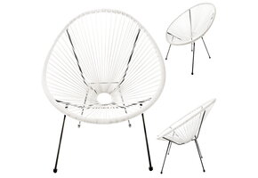 Acapulco stoel - wit - 87 x 70 x 74 cm - technorattan