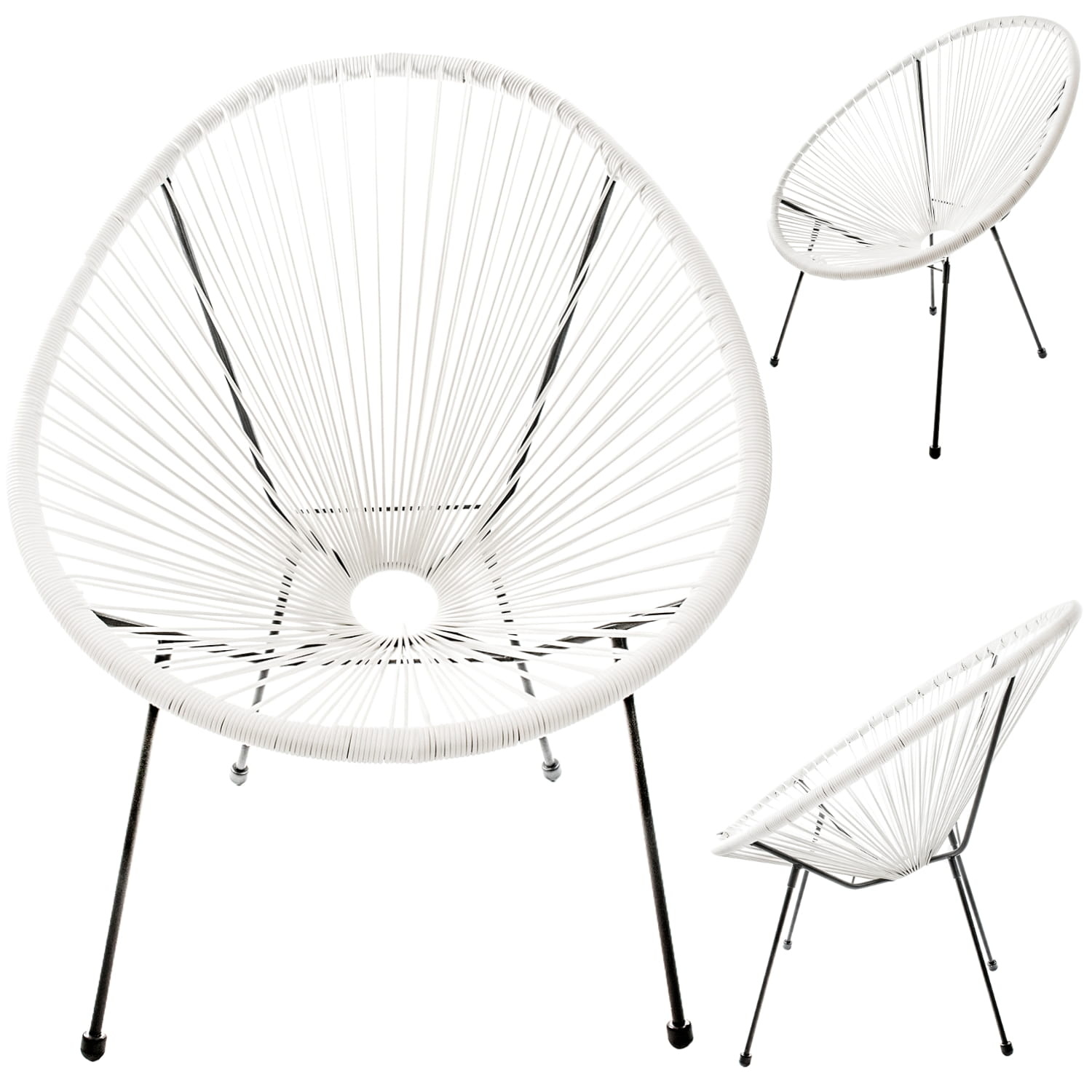 Acapulco stoel - wit - 87 x 70 x 74 cm - technorattan