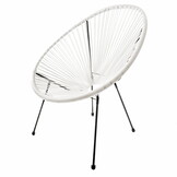 Acapulco stoel - wit - 87 x 70 x 74 cm - technorattan