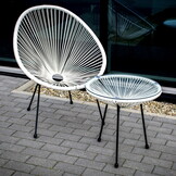 Acapulco stoel - wit - 87 x 70 x 74 cm - technorattan