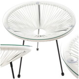 Bijzettafel buiten - crèmekleurig - technorattan - 50cm diameter