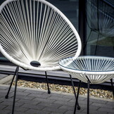 Bijzettafel buiten - crèmekleurig - technorattan - 50cm diameter