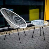 Bijzettafel buiten - crèmekleurig - technorattan - 50cm diameter