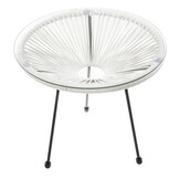 Bijzettafel buiten - crèmekleurig - technorattan - 50cm diameter