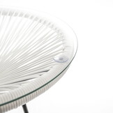 Bijzettafel buiten - crèmekleurig - technorattan - 50cm diameter