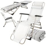 Ligbed tuin - grijs - 176x60x30 cm - weerbestendig