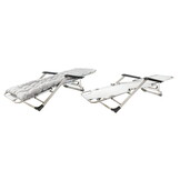 Ligbed tuin - grijs - 176x60x30 cm - weerbestendig