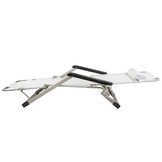 Ligbed tuin - grijs - 176x60x30 cm - weerbestendig
