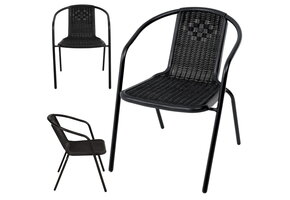 Tuinstoel - zwart - 72 x 54 x 59 cm - weerbestendig