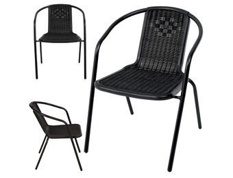 Tuinstoel - zwart - 72 x 54 x 59 cm - weerbestendig