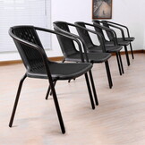 Tuinstoel - zwart - 72 x 54 x 59 cm - weerbestendig