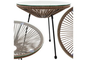 Bijzettafel buiten - Acapulco - 50cm diameter - gehard glas